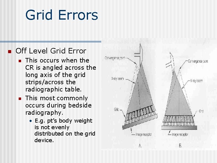 Grid Errors n Off Level Grid Error n n This occurs when the CR