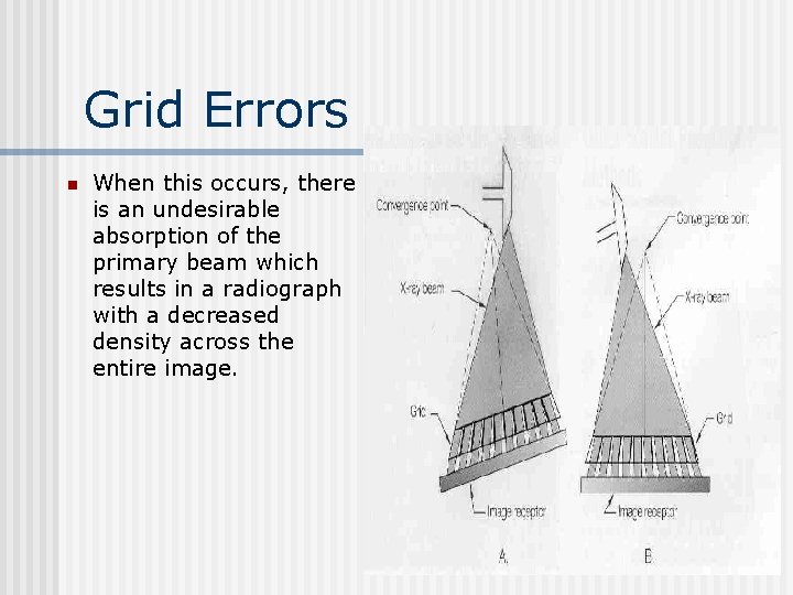 Grid Errors n When this occurs, there is an undesirable absorption of the primary