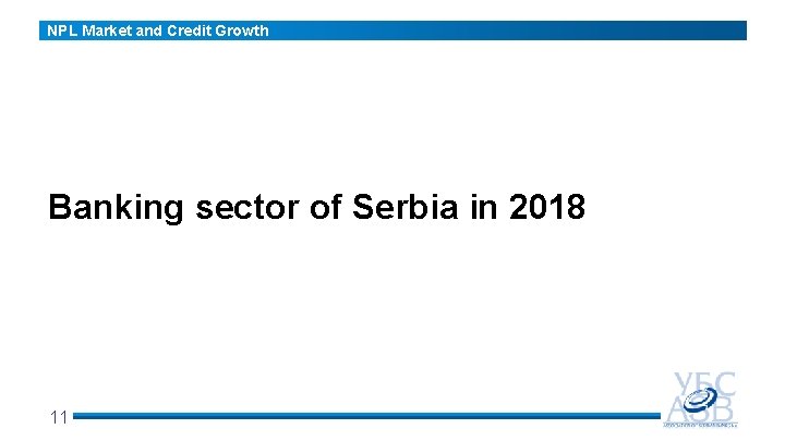 NPL Market and Credit Growth Banking sector of Serbia in 2018 11 