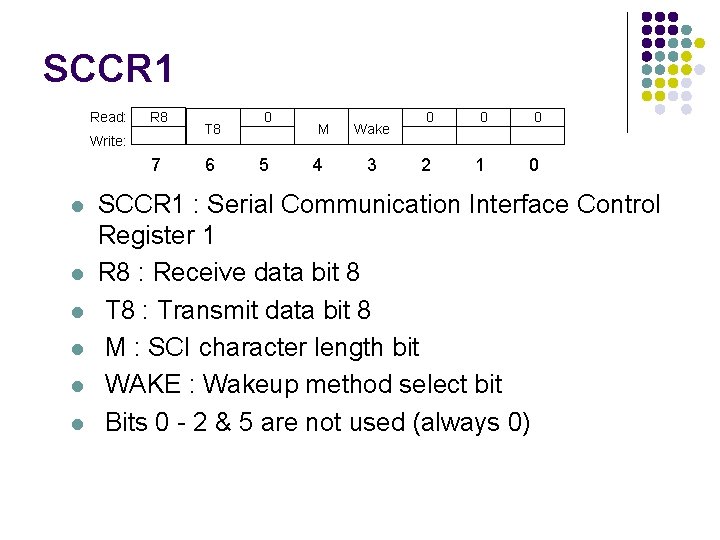 SCCR 1 Read: R 8 Write: 7 l l l T 8 6 0