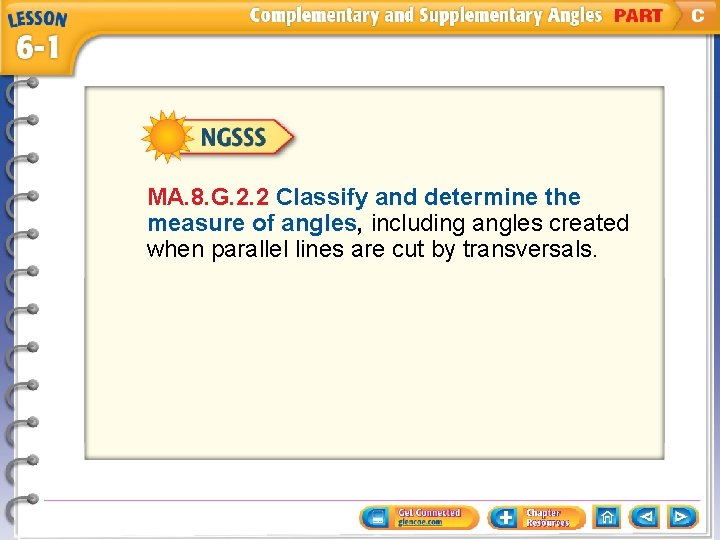 MA. 8. G. 2. 2 Classify and determine the measure of angles, including angles