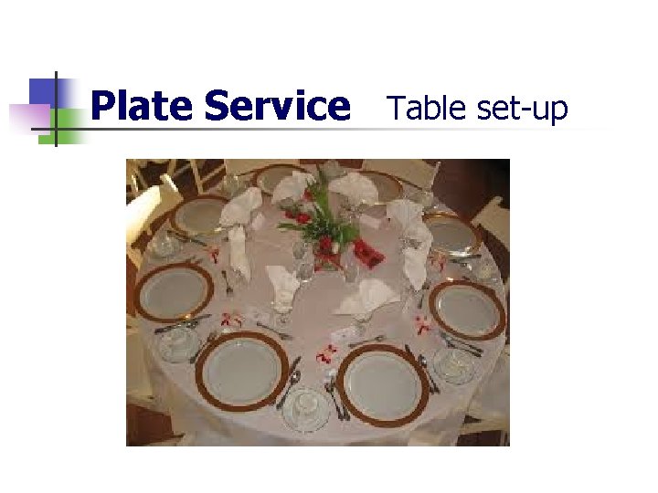 Plate Service Table set-up 