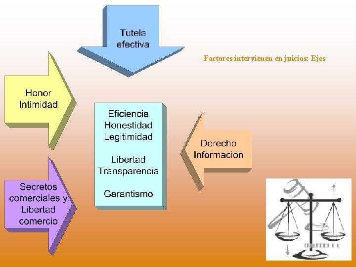 Factores intervienen en juicios: Ejes 