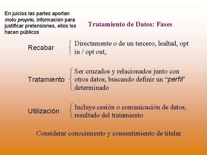 En juicios las partes aportan motu proprio, información para justificar pretensiones, ellos hacen públicos