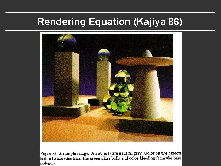 Rendering Equation (Kajiya 86) 