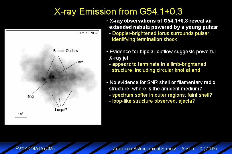 X-ray Emission from G 54. 1+0. 3 Lu et al. 2002 • X-ray observations