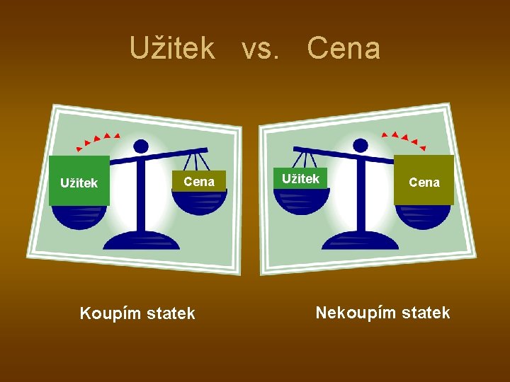 Užitek vs. Cena Užitek Cena Koupím statek Užitek Cena Nekoupím statek 