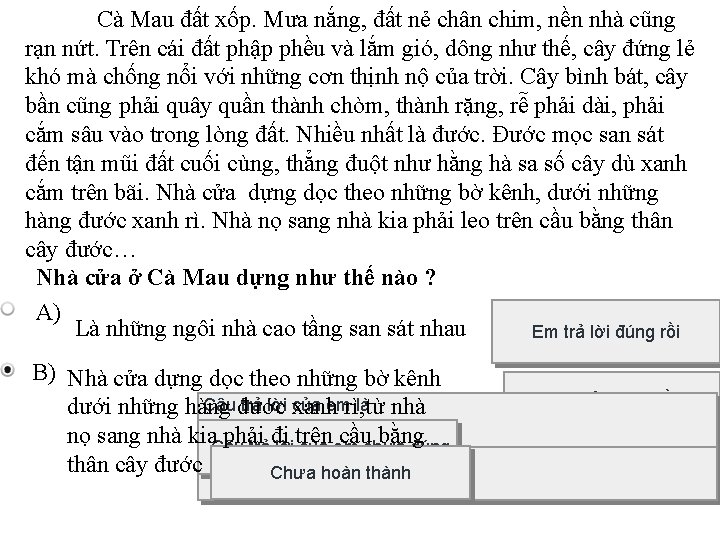 Cà Mau đất xốp. Mưa nắng, đất nẻ chân chim, nền nhà cũng rạn