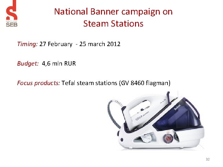 National Banner campaign on Steam Stations Timing: 27 February - 25 march 2012 Budget: