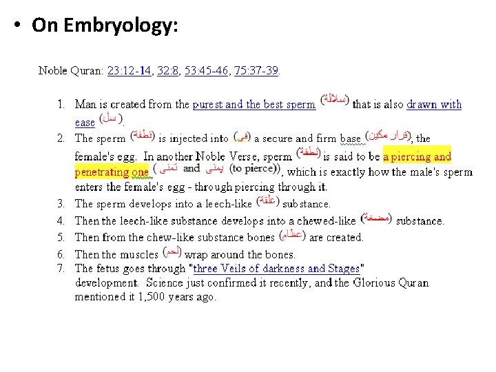  • On Embryology: 