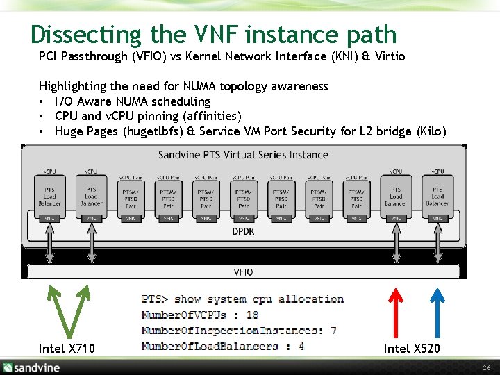 Dissecting the VNF instance path PCI Passthrough (VFIO) vs Kernel Network Interface (KNI) &
