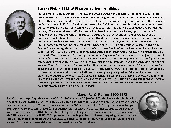 Eugène Ricklin, 1862 -1935 Médecin et homme Politique surnommé le « Lion du Sundgau