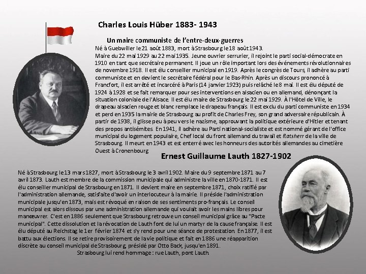 _______ Charles Louis Hüber 1883 - 1943 Un maire communiste de l’entre-deux-guerres Né à