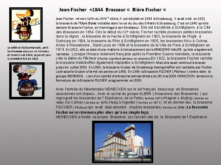 Jean Fischer +1844 Brasseur « Bière Fischer « Jean Fischer né vers la fin