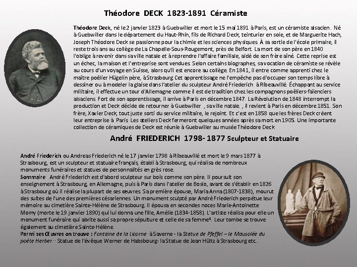Théodore DECK 1823 -1891 Céramiste Théodore Deck, né le 2 janvier 1823 à Guebwiller