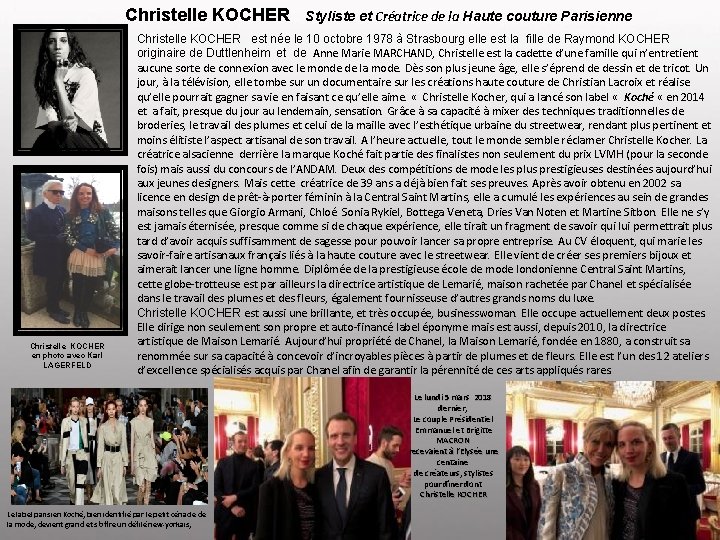 Christelle KOCHER Styliste et Créatrice de la Haute couture Parisienne Christelle KOCHER en photo