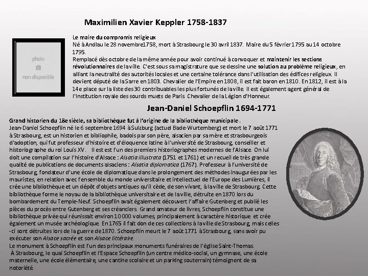 Maximilien Xavier Keppler 1758 -1837 Le maire du compromis religieux Né à Andlau le