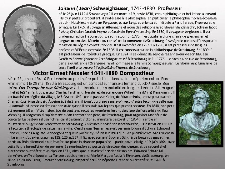 Johann ( Jean) Schweighäuser, 1742 -1830 Professeur né le 26 juin 1742 à Strasbourg