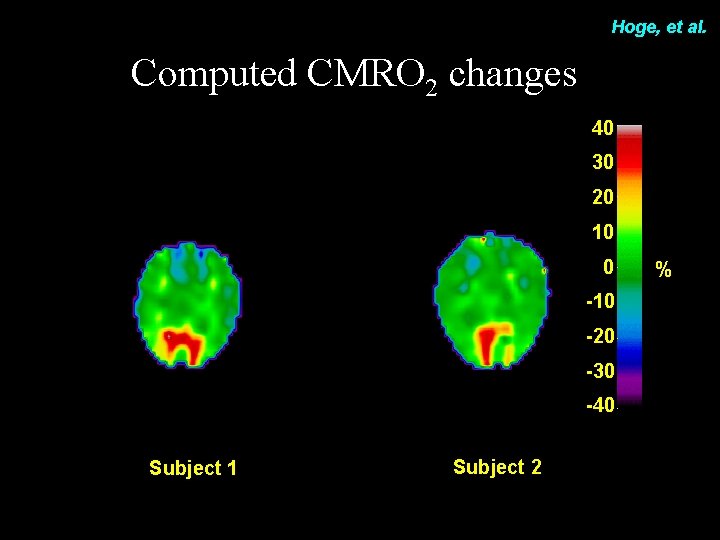Hoge, et al. Computed CMRO 2 changes 40 30 20 10 0 -10 -20