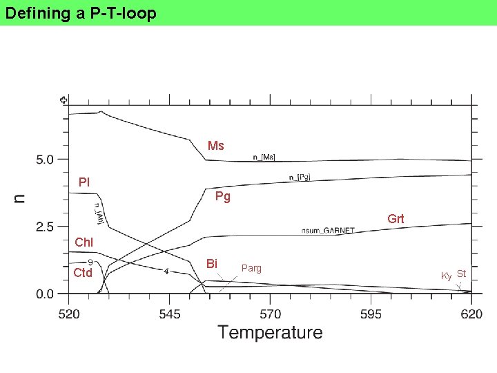 Defining a P-T-loop Ms Pl Pg Grt Chl Ctd Bi Parg Ky St 