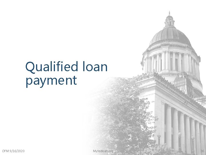 Qualified loan payment OFM 9/16/2020 Myfedloan. org 36 