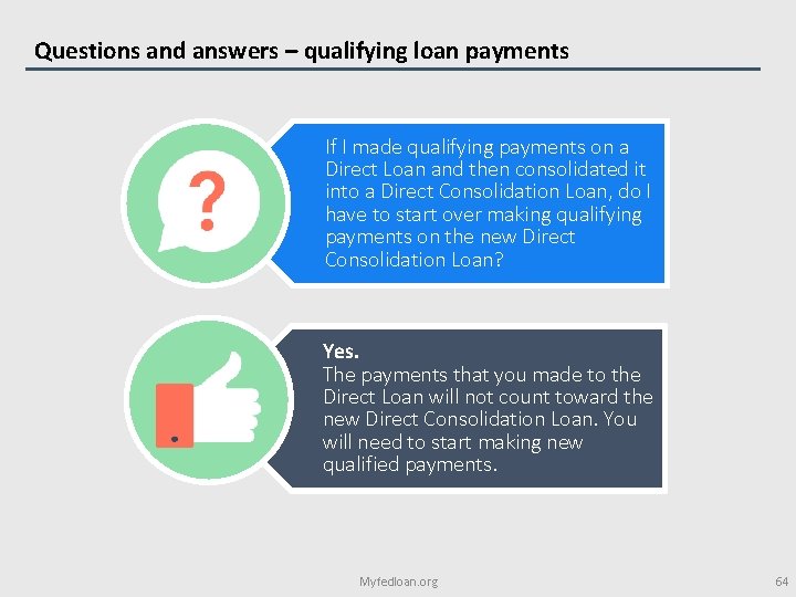 Questions and answers – qualifying loan payments If I made qualifying payments on a