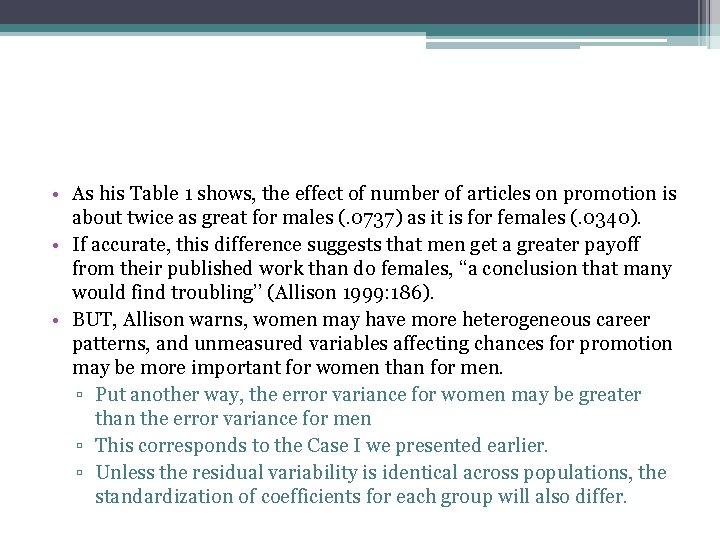  • As his Table 1 shows, the effect of number of articles on