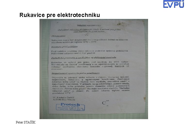 Rukavice pre elektrotechniku Peter STAŠÍK 