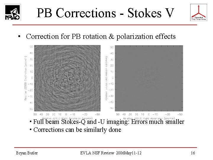 PB Corrections - Stokes V • Correction for PB rotation & polarization effects •