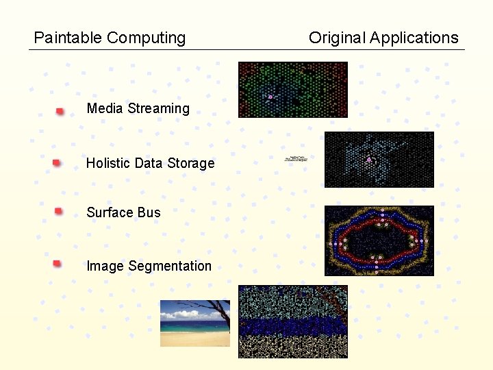 Paintable Computing Media Streaming Holistic Data Storage Surface Bus Image Segmentation Original Applications 