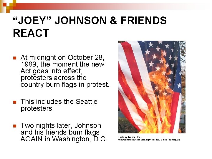“JOEY” JOHNSON & FRIENDS REACT n At midnight on October 28, 1989, the moment