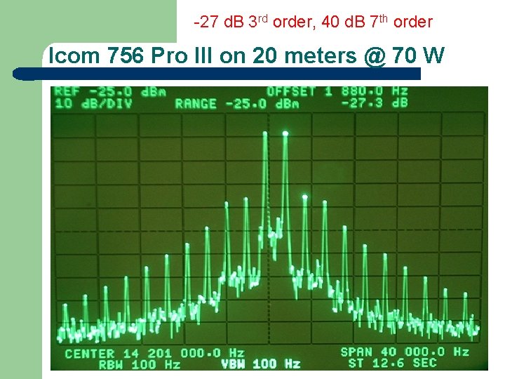 -27 d. B 3 rd order, 40 d. B 7 th order Icom 756