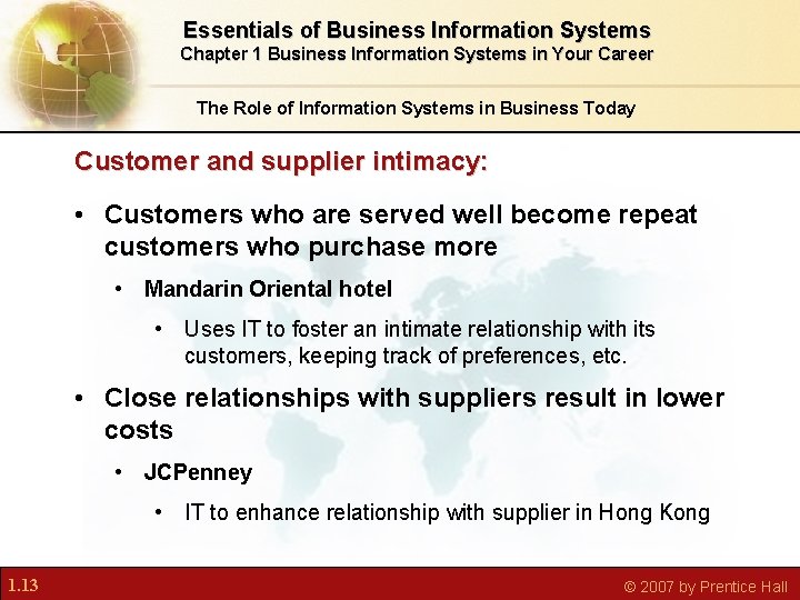 Essentials of Business Information Systems Chapter 1 Business Information Systems in Your Career The