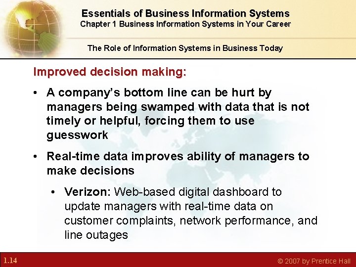 Essentials of Business Information Systems Chapter 1 Business Information Systems in Your Career The