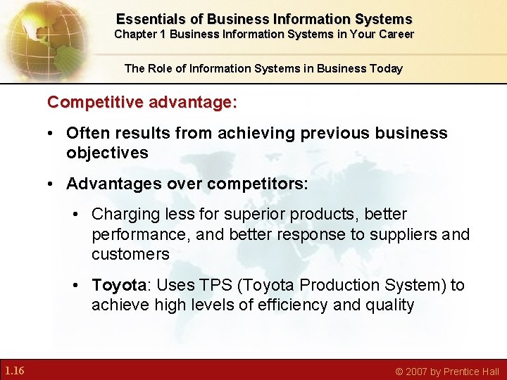 Essentials of Business Information Systems Chapter 1 Business Information Systems in Your Career The