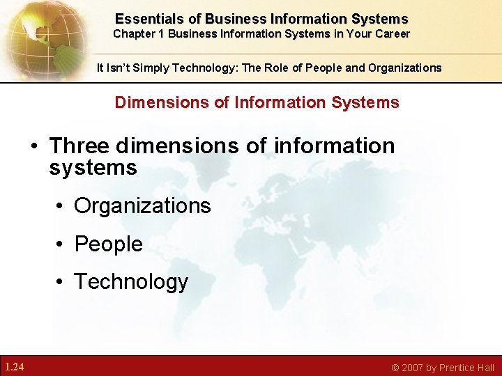 Essentials of Business Information Systems Chapter 1 Business Information Systems in Your Career It