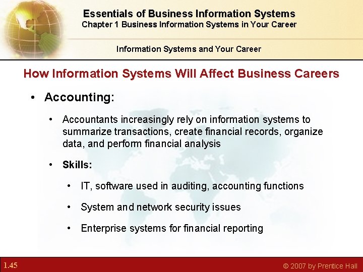 Essentials of Business Information Systems Chapter 1 Business Information Systems in Your Career Information