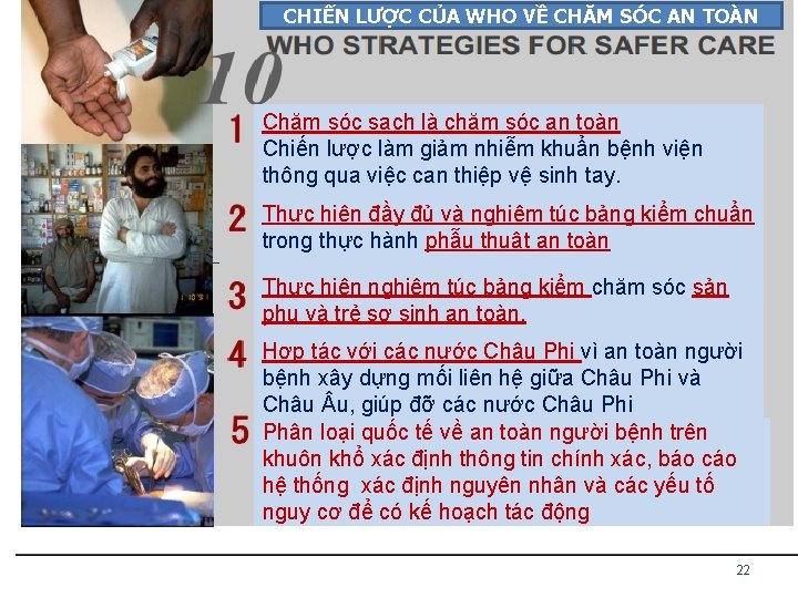 CHIẾN LƯỢC CỦA WHO VỀ CHĂM SÓC AN TOÀN Chăm sóc sạch là chăm