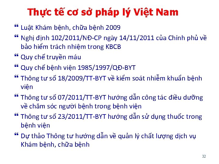 Thực tế cơ sở pháp lý Việt Nam Luật Khám bệnh, chữa bệnh 2009