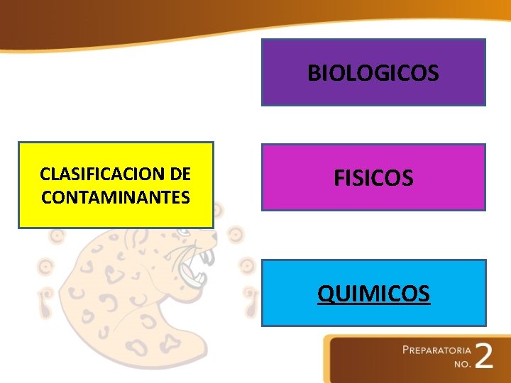 BIOLOGICOS CLASIFICACION DE CONTAMINANTES FISICOS QUIMICOS 