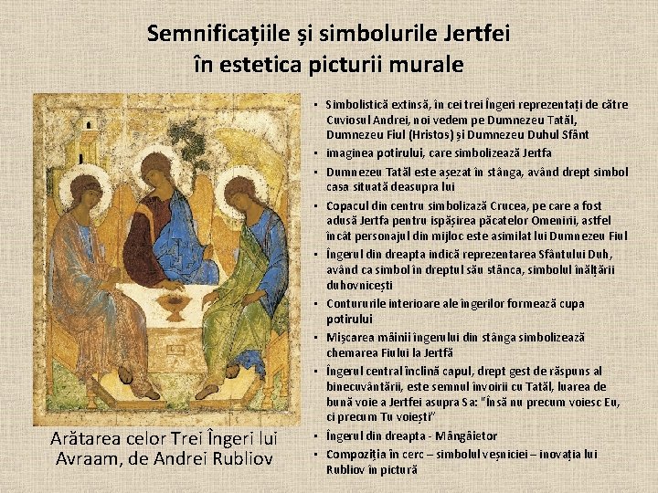 Semnificațiile și simbolurile Jertfei în estetica picturii murale Arătarea celor Trei Îngeri lui Avraam,