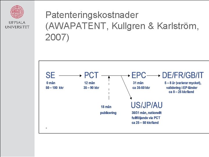 Patenteringskostnader (AWAPATENT, Kullgren & Karlström, 2007) 