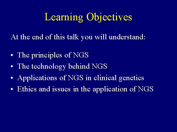 Learning Objectives At the end of this talk you will understand: • • The
