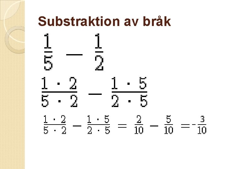 Substraktion av bråk 