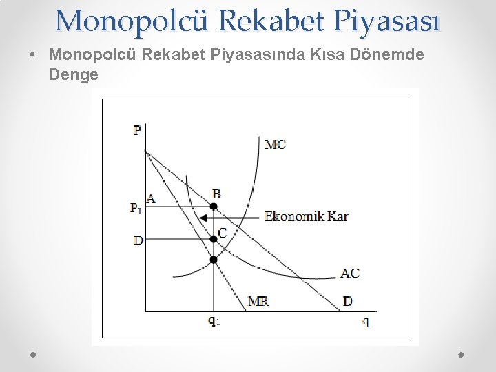 Monopolcü Rekabet Piyasası • Monopolcü Rekabet Piyasasında Kısa Dönemde Denge 