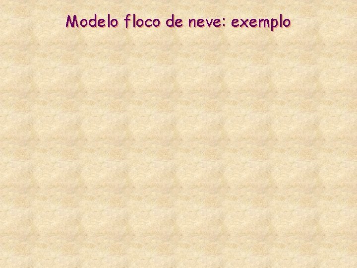 Modelo floco de neve: exemplo 