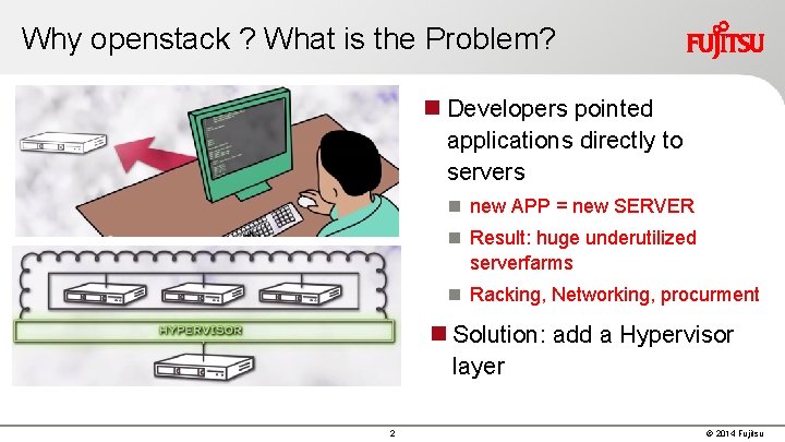 Why openstack ? What is the Problem? Developers pointed applications directly to servers new