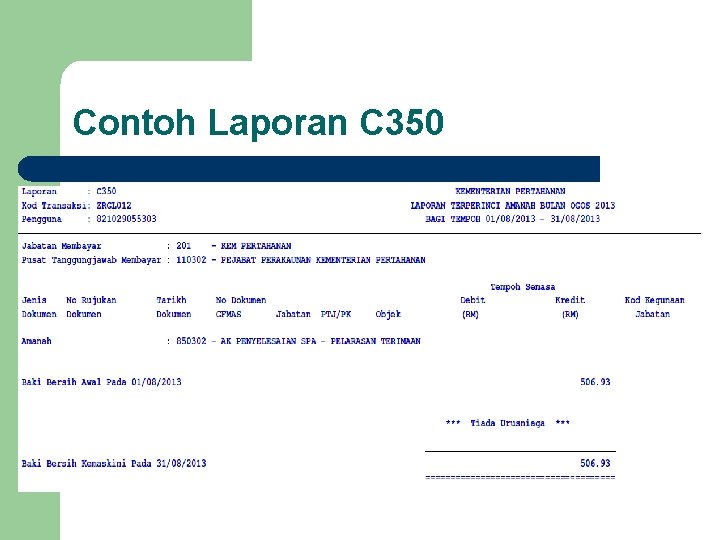 Contoh Laporan C 350 