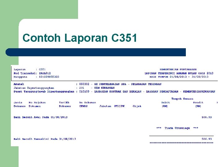 Contoh Laporan C 351 