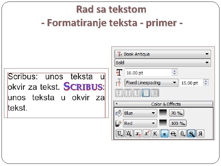 Rad sa tekstom - Formatiranje teksta - primer - 